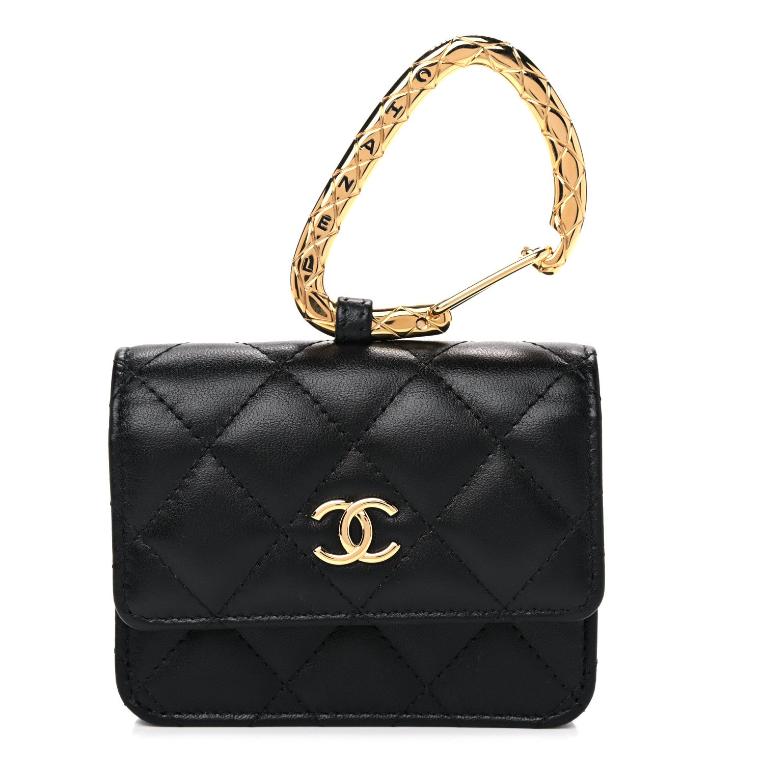 Chanel Lambskin Quilted CC Hook Card Holder Black 1 of 11