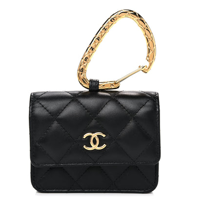 Chanel Lambskin Quilted CC Hook Card Holder Black 1 of 11