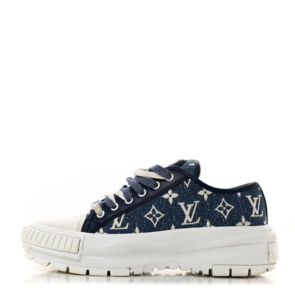 Louis Vuitton Denim Monogram Squad Sneakers 39 Marine 1 of 10