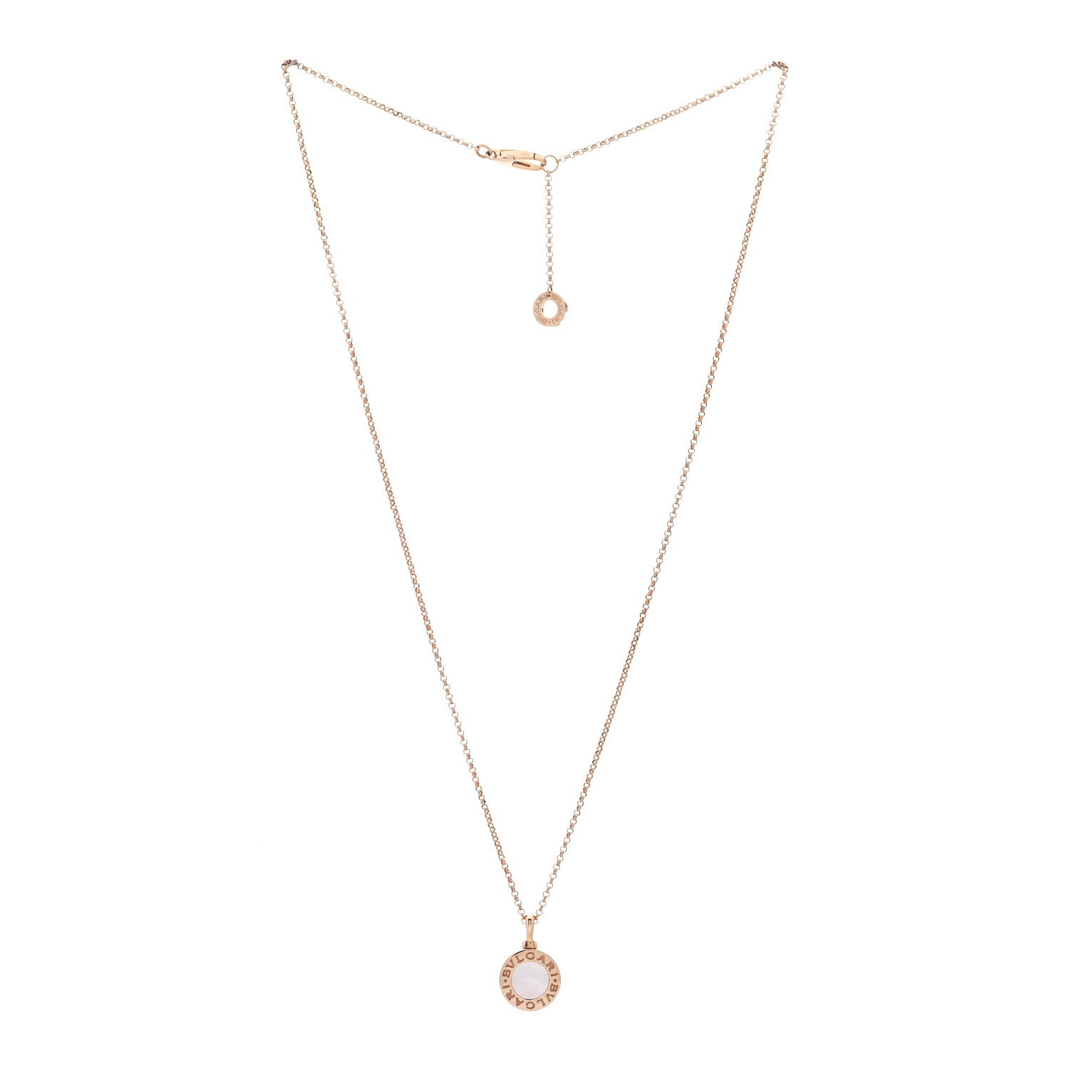 Bulgari 18K Rose Gold Mother of Pearl BVLGARI BVLGARI Pendant Necklace 3 of 9