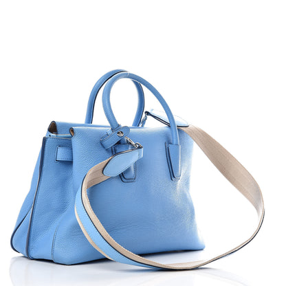 MCM Grained Calfskin Medium Milla Tote Tile Blue 3 of 14