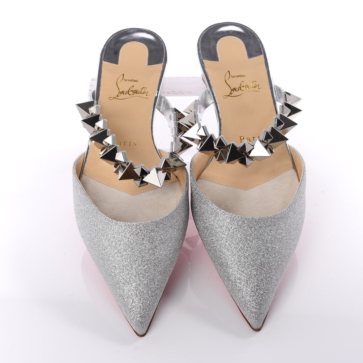 Mini Glitter Planet Choc Flat Mules 37.5 Silver