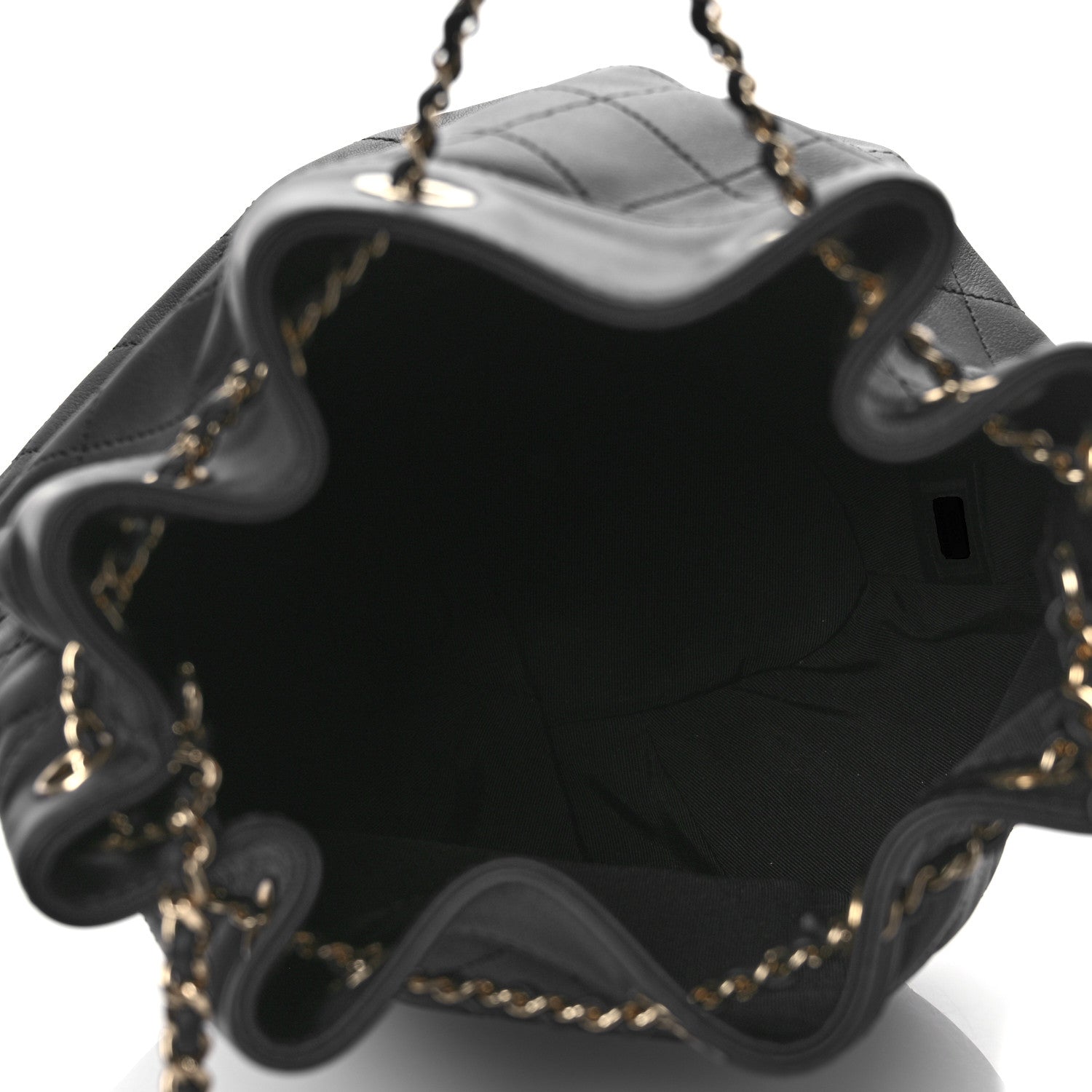 Chanel Calfskin Mini Drawstring CC Bag Black 5 of 10