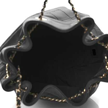 Chanel Calfskin Mini Drawstring CC Bag Black 5 of 10