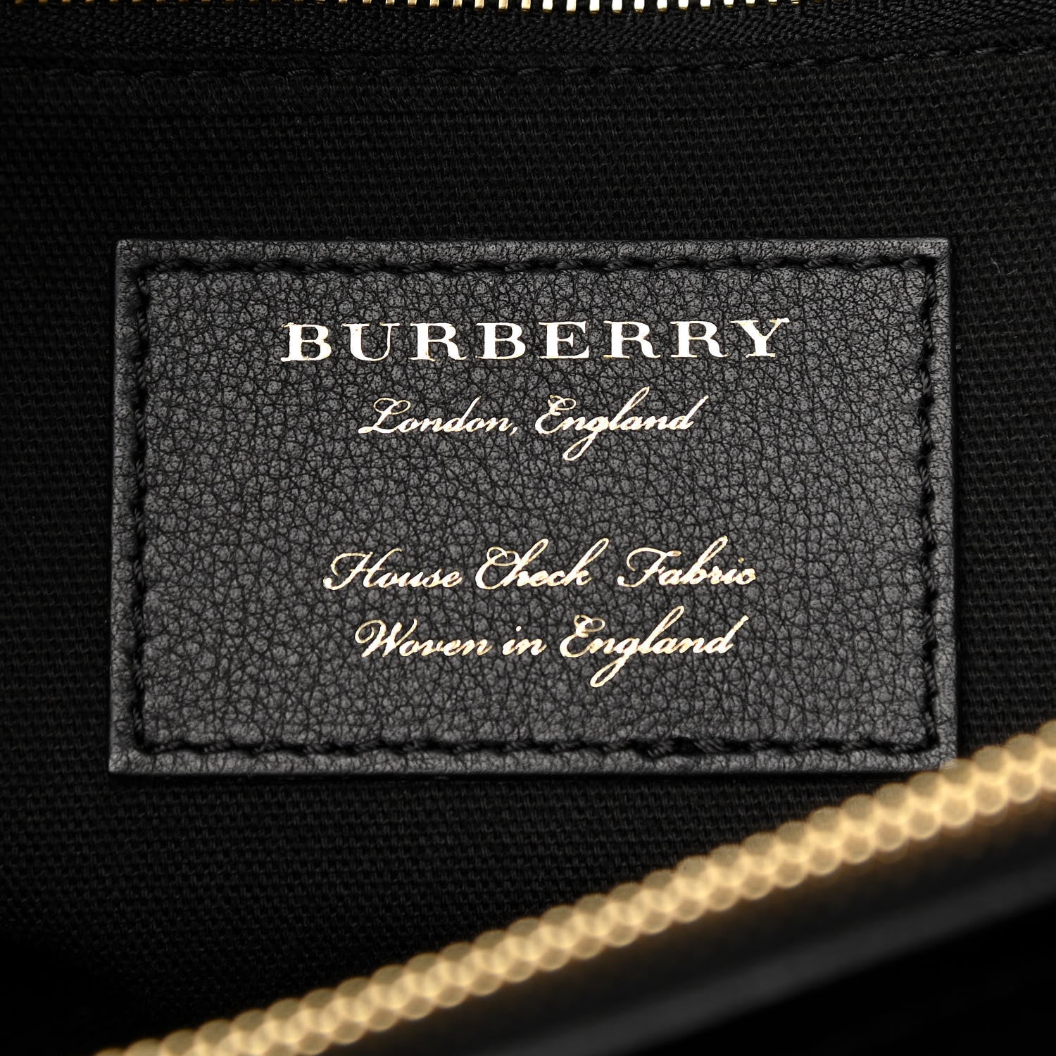Burberry Grainy Calfskin House Check Large Banner Tote Black 7 of 12