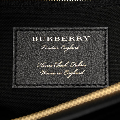 Burberry Grainy Calfskin House Check Large Banner Tote Black 7 of 12