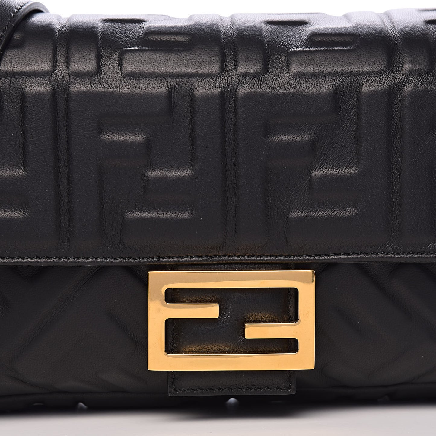 Nappa FF 1974 Embossed Baguette Black