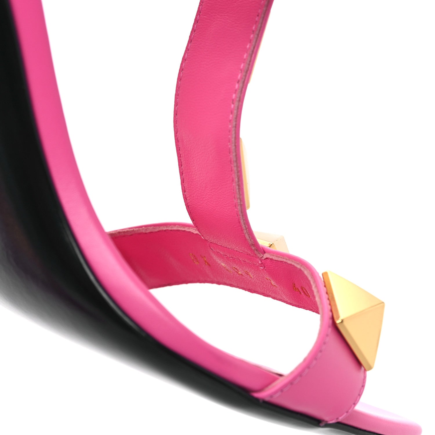 Valentino Garavani Calfskin Roman Stud Ankle Strap 100mm Sandals 40 Feminine Pink 8 of 9