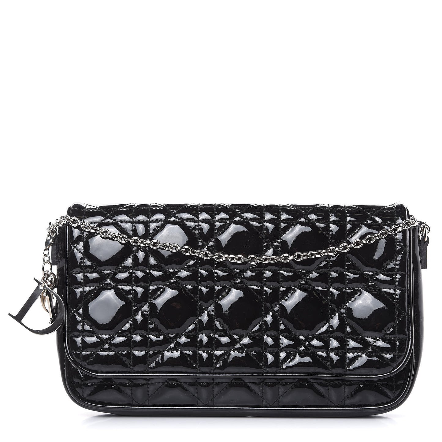Patent Cannage Wallet on Chain Pouch Black