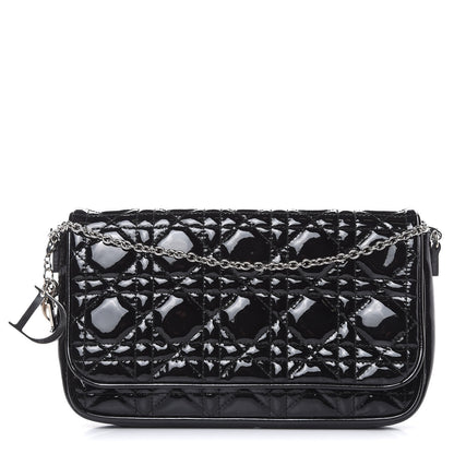 Christian Dior Patent Cannage Wallet on Chain Pouch Black 1 of 13
