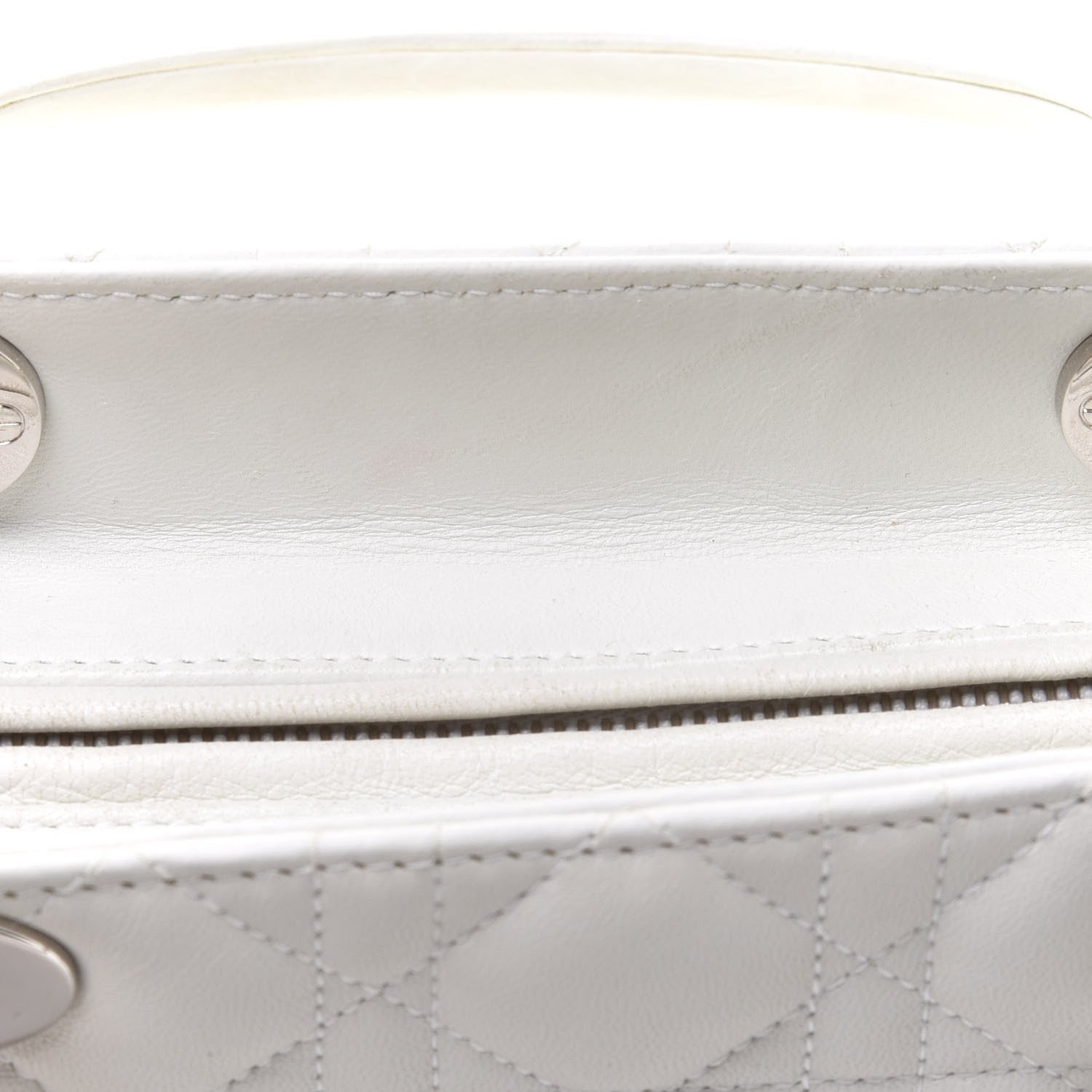 Christian Dior Lambskin Cannage Medium Lady Dior White 12 of 16