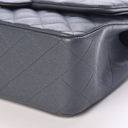 Chanel Caviar Quilted Jumbo Double Flap Dark Grey 10 of 10
