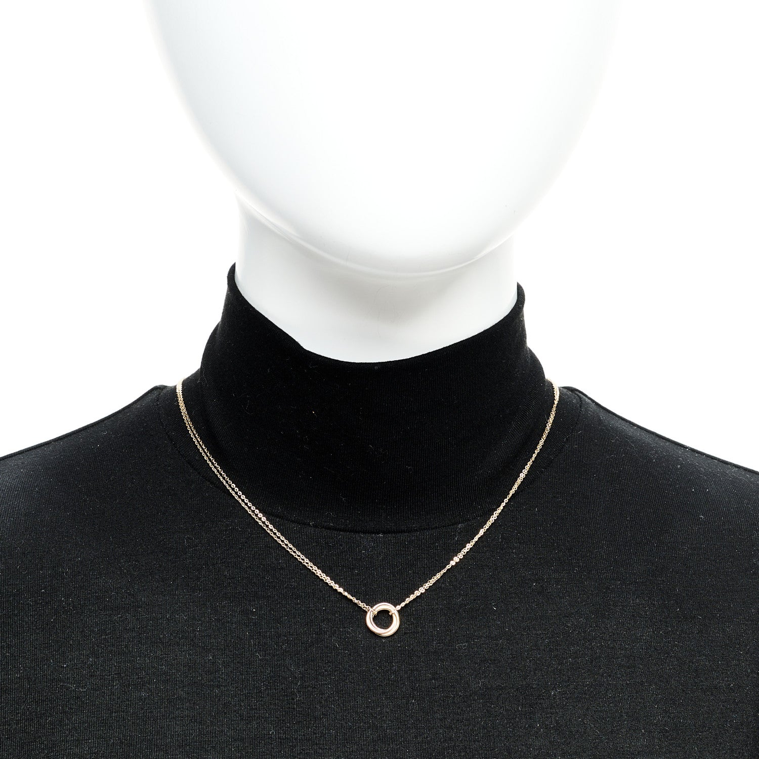 Cartier 18K Pink Yellow White Gold Trinity Double Chain Pendant Necklace 5 of 5