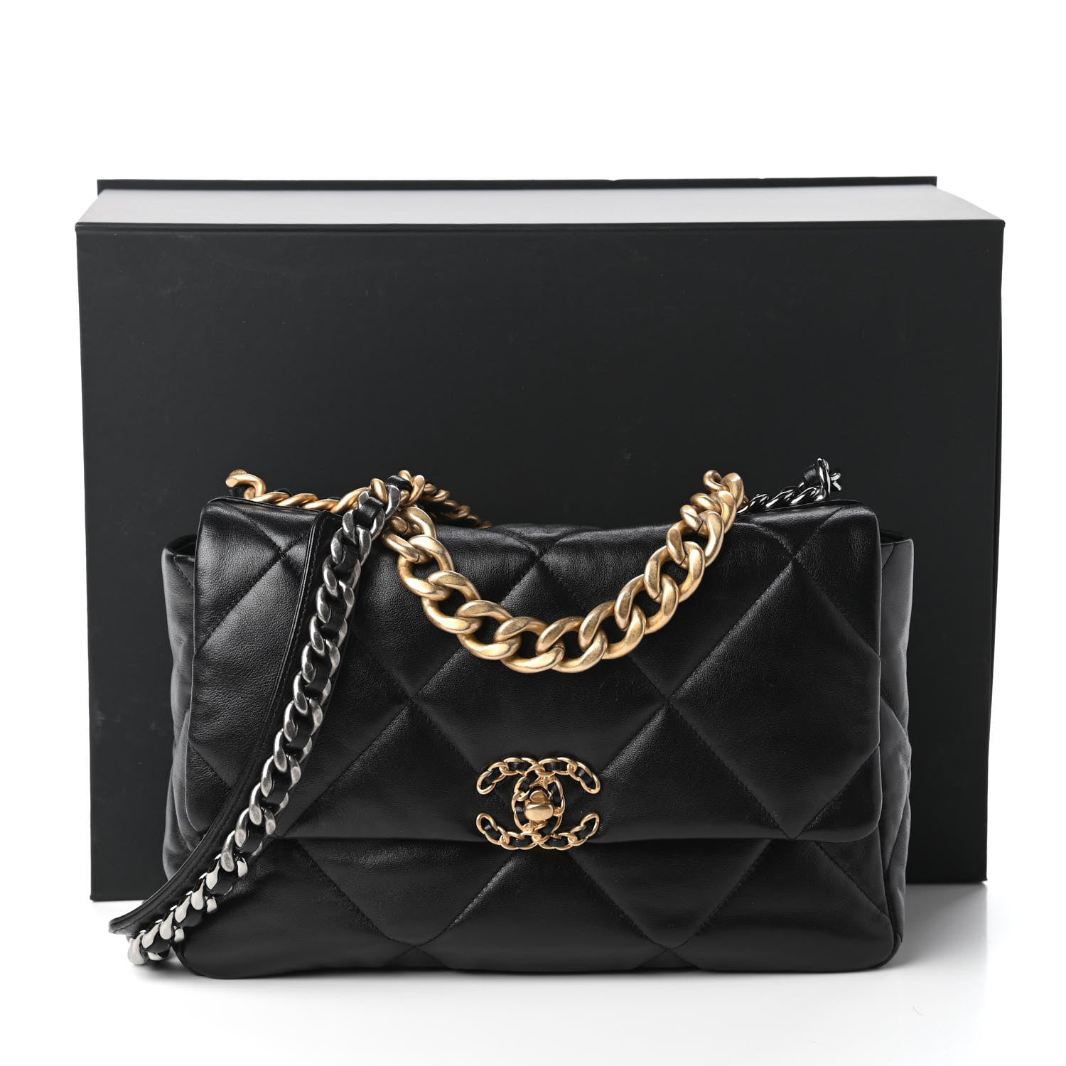 Chanel Lambskin Quilted Large Chanel 19 Flap Black 11 of 11