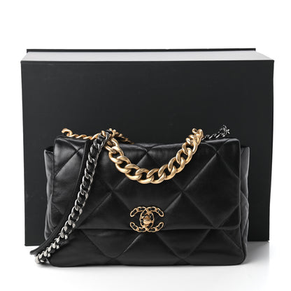 Chanel Lambskin Quilted Large Chanel 19 Flap Black 11 of 11