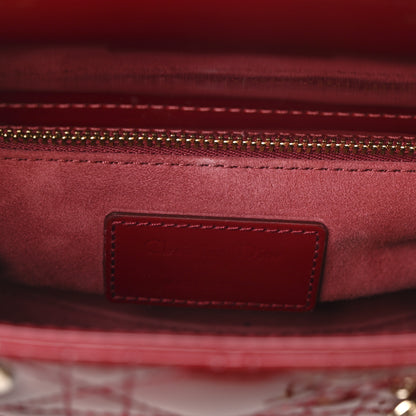 Christian Dior Patent Cannage Small Lady Dior Cherry Red 6 of 10