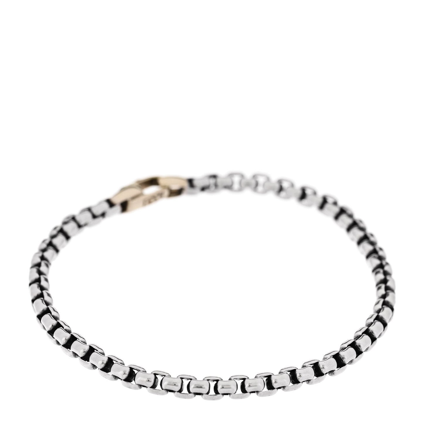 Sterling Silver 14K Yellow Gold 4mm Box Chain Bracelet