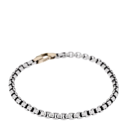 David Yurman Sterling Silver 14K Yellow Gold 4mm Box Chain Bracelet 1 of 5