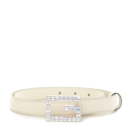 Gucci Moon Calfskin Crystal Square G Madelyn 20mm Belt 65 26 White 1 of 6