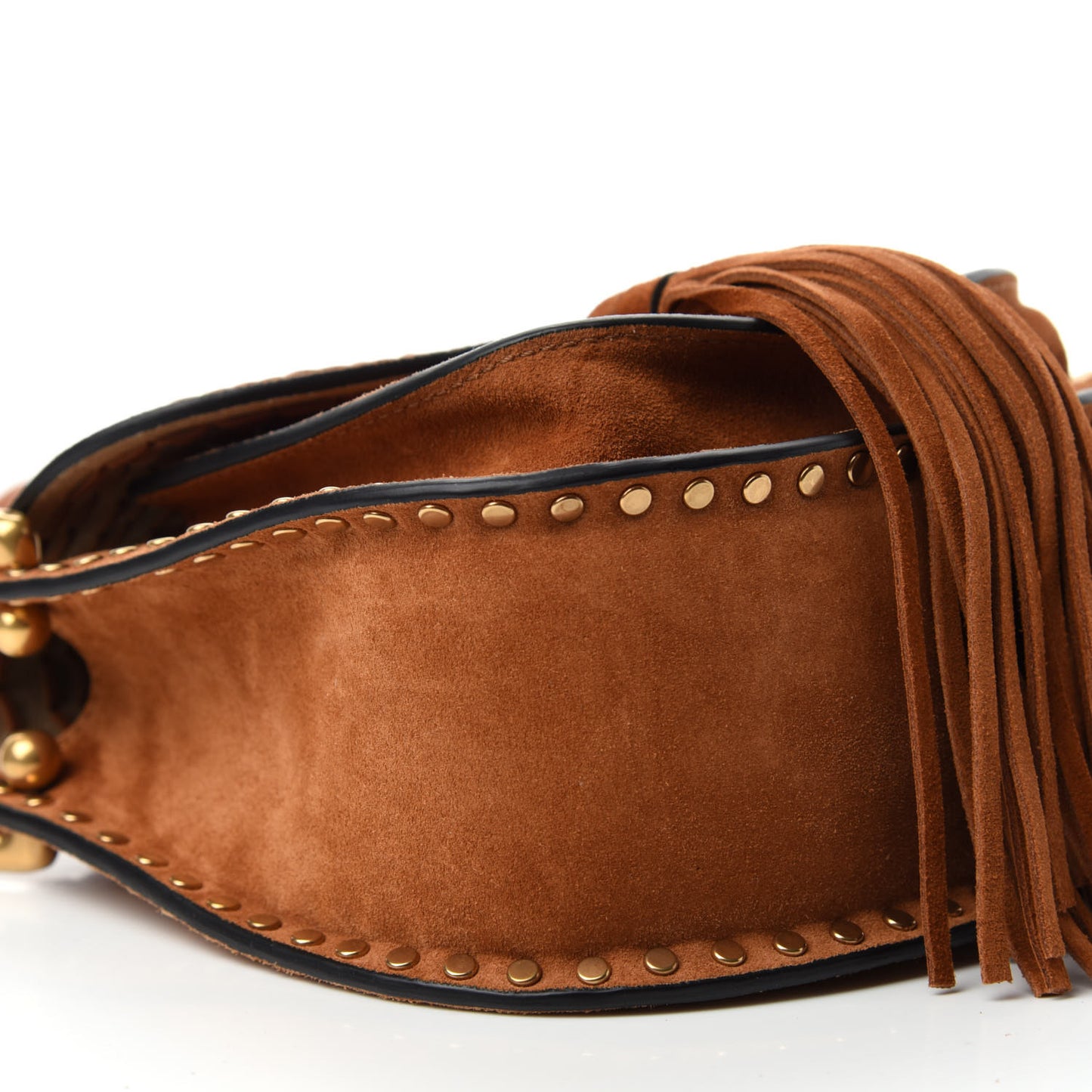 Suede Calfskin Braided Mini Hudson Shoulder Bag Caramel
