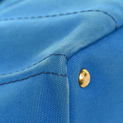 Prada Canapa Logo Tote Azzurro 12 of 17