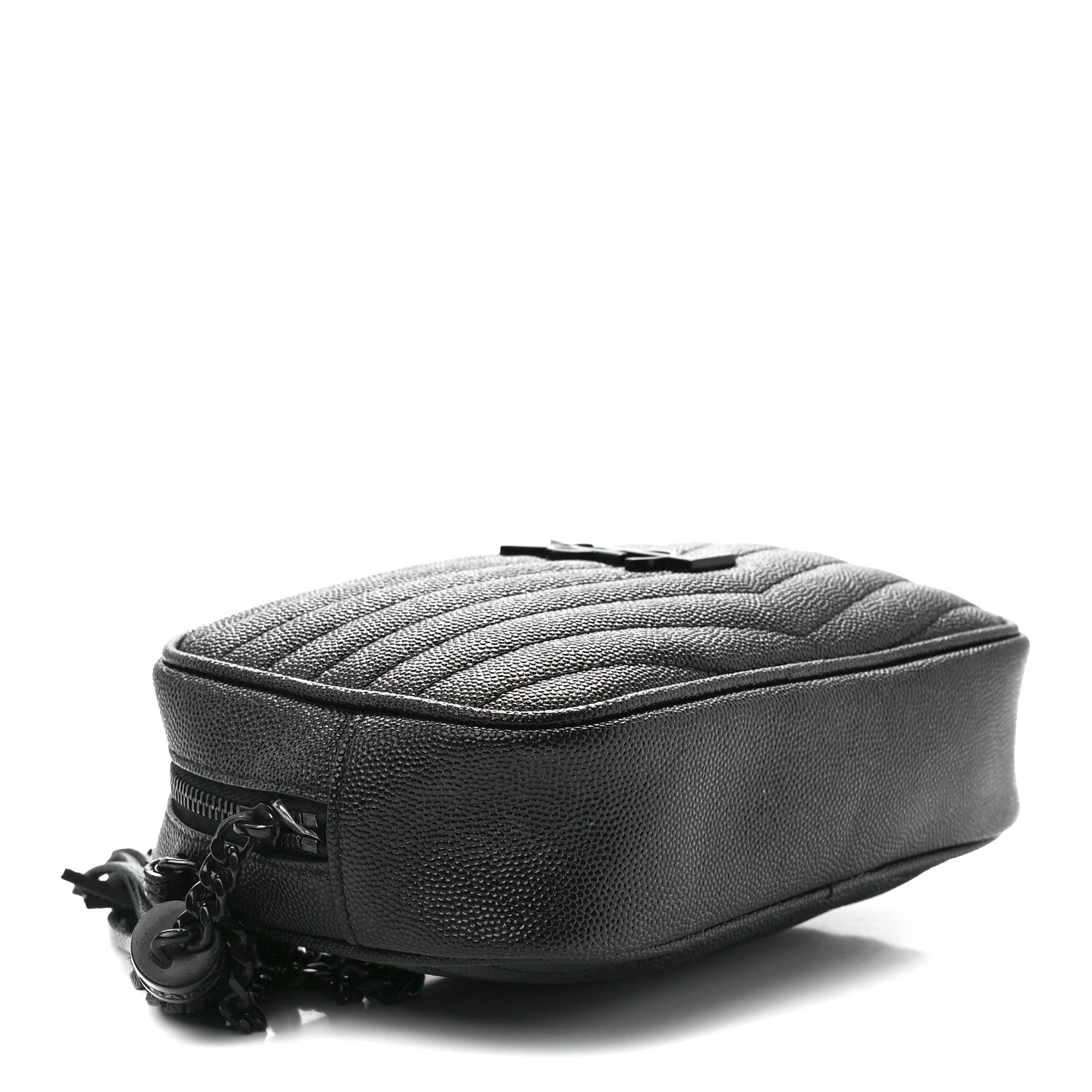 Saint Laurent Grain De Poudre Matelasse Monochrome Monogram Mini Lou Camera Bag Black 4 of 11