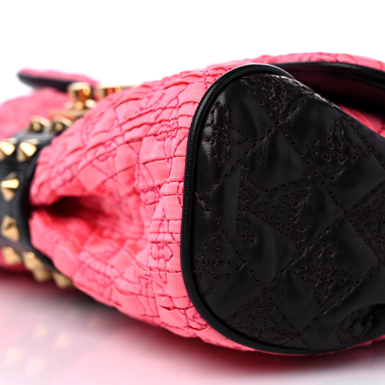 Louis Vuitton Satin Quilted Monogram Coquette Pochette Bunny Pink 8 of 10