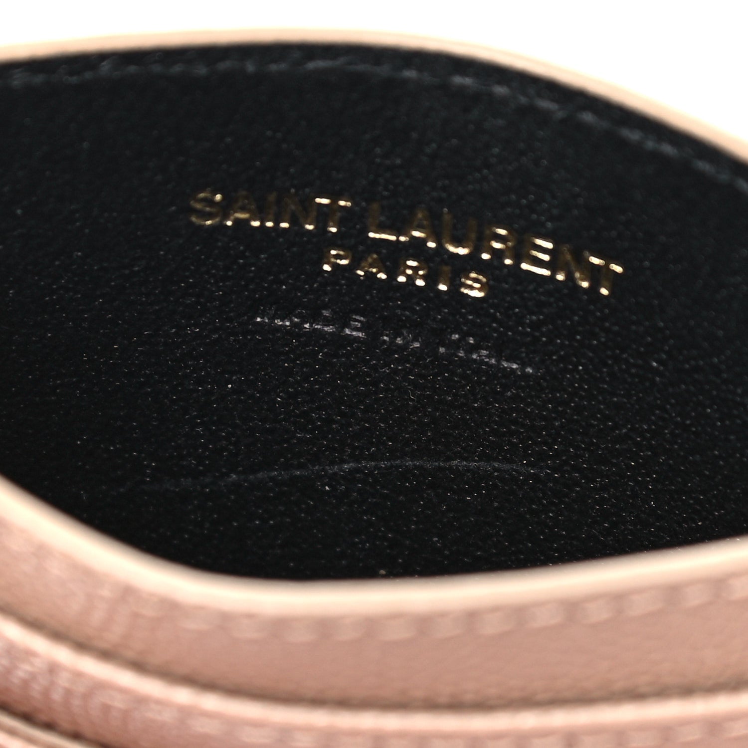 Saint Laurent Grain De Poudre Matelasse Chevron Monogram Credit Card Case Nude Powder 8 of 10