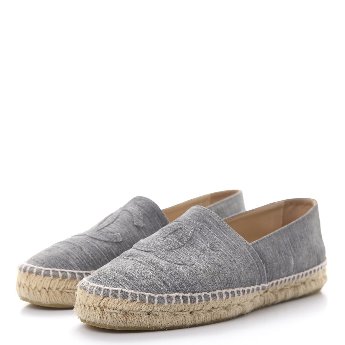 Striated Suede Espadrilles 39 Dark Grey