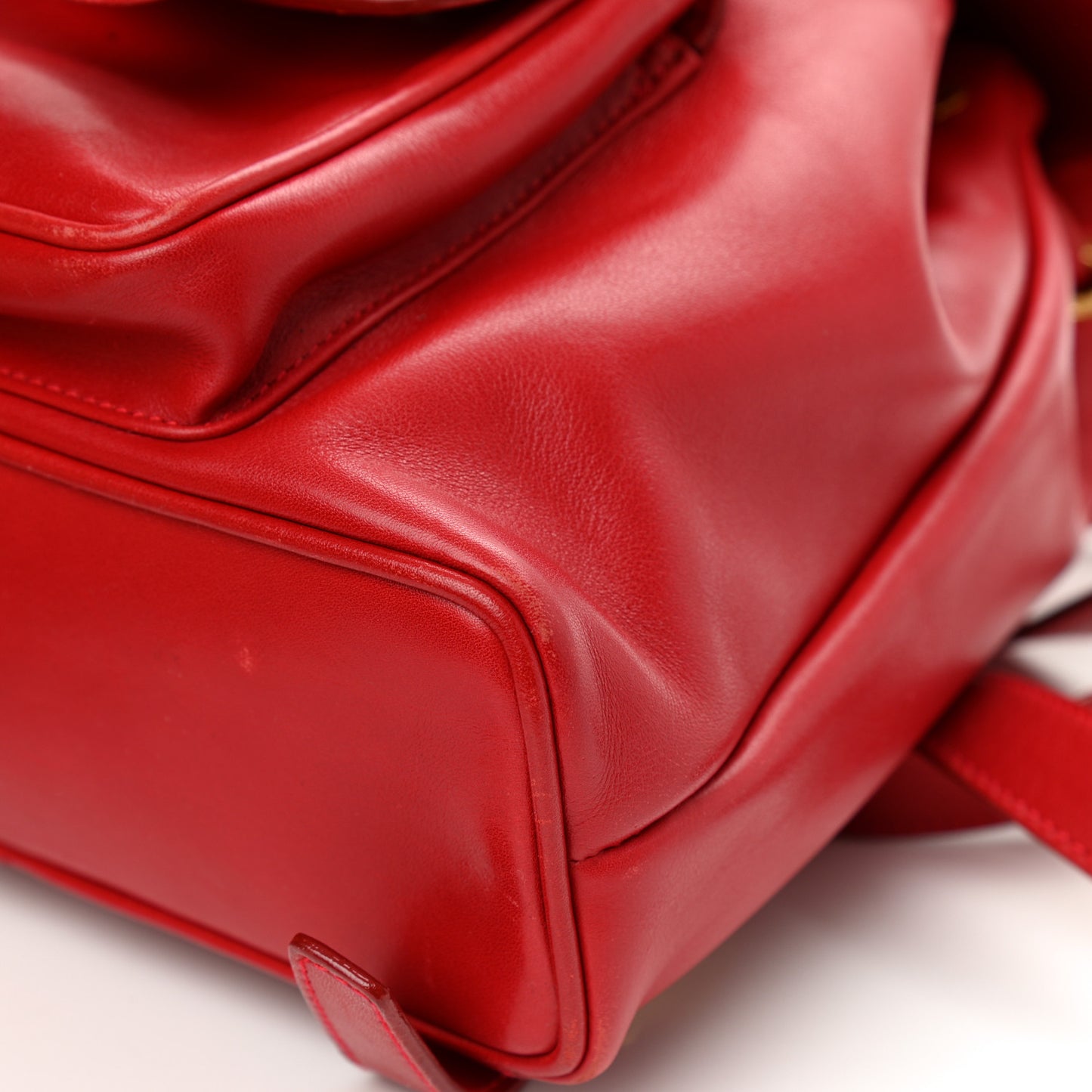 Calfskin Bamboo Mini Backpack Red