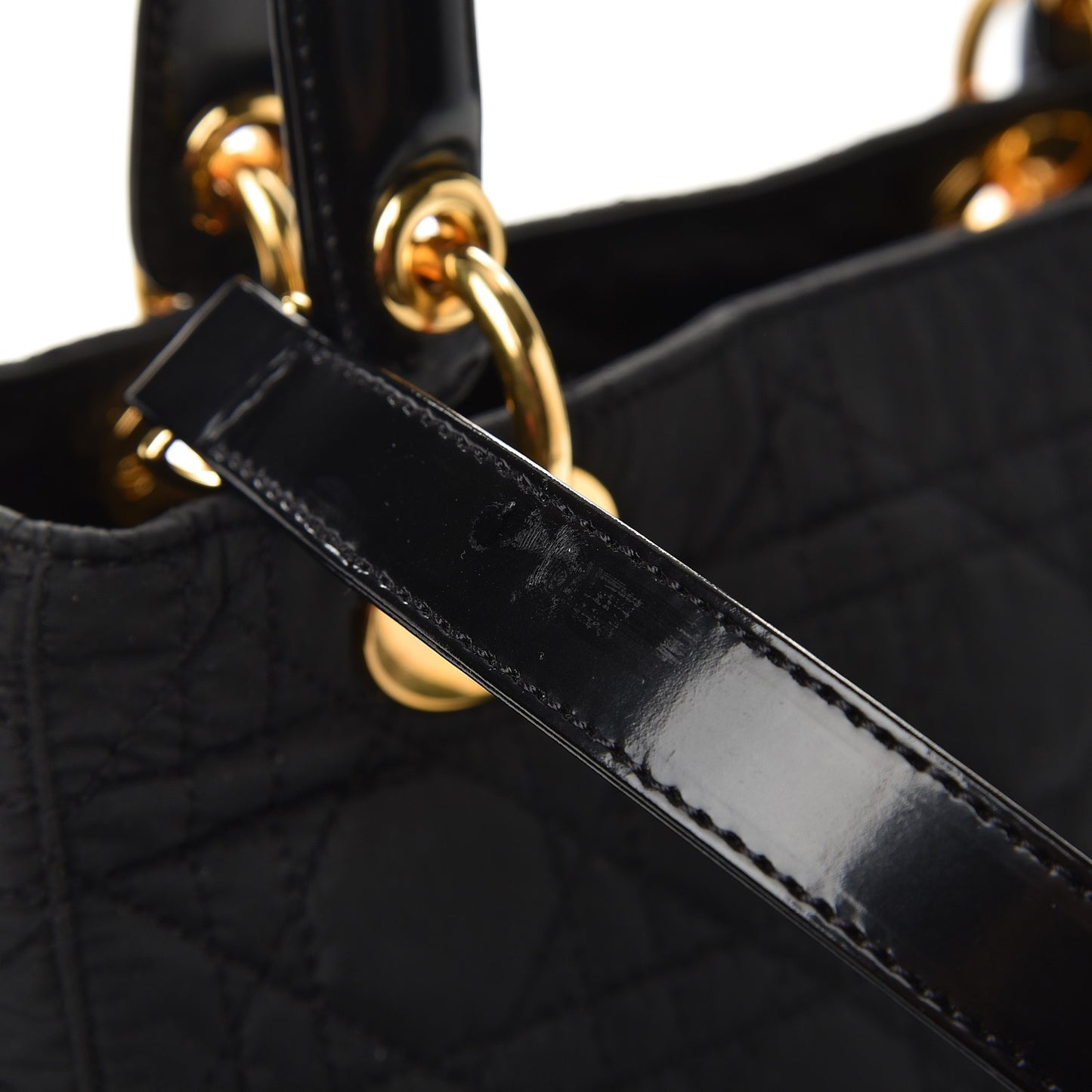 Nylon Cannage Medium Lady Dior Black