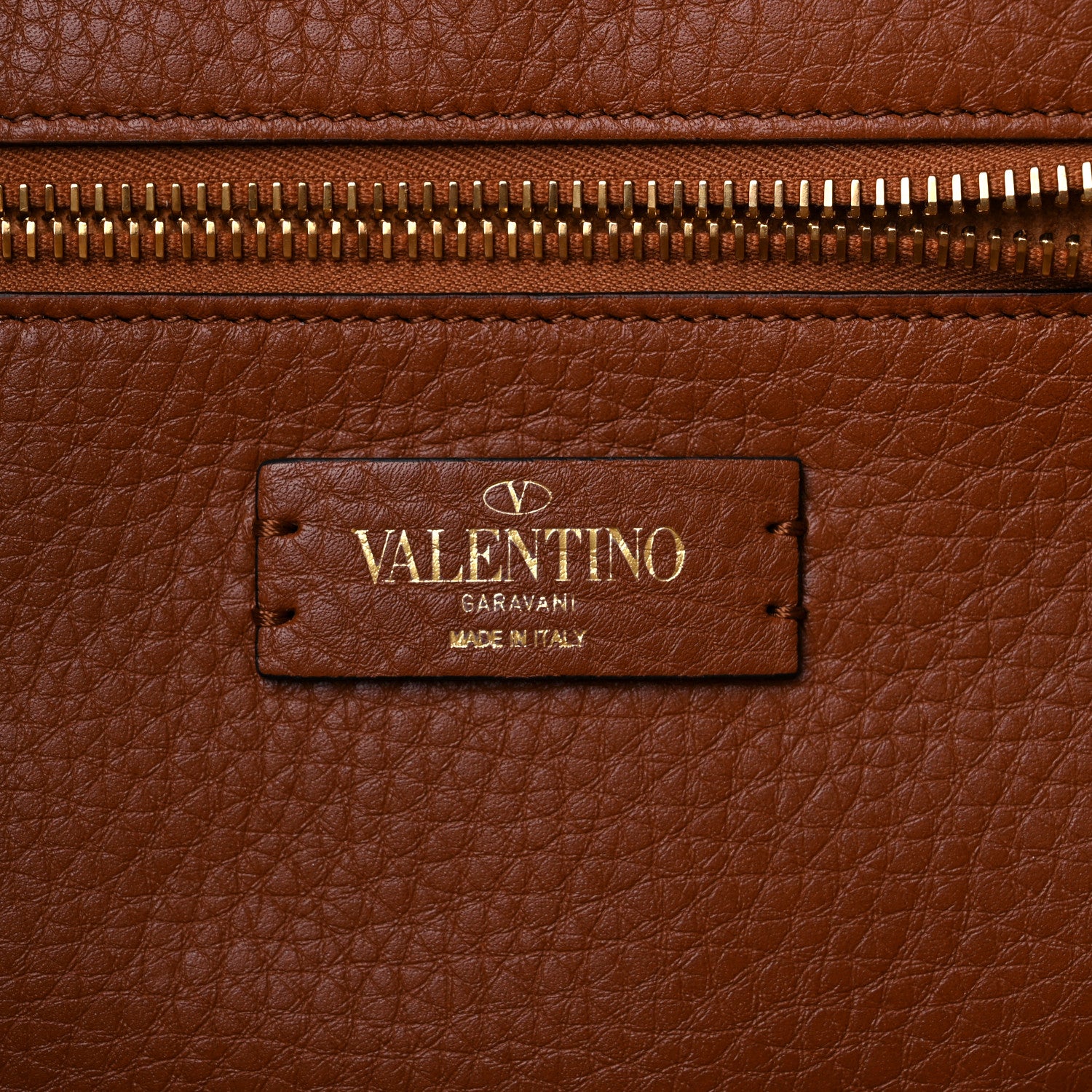 Valentino Garavani Raffia Calfskin Rockstud Tote Naturale Saddle Brown 6 of 8