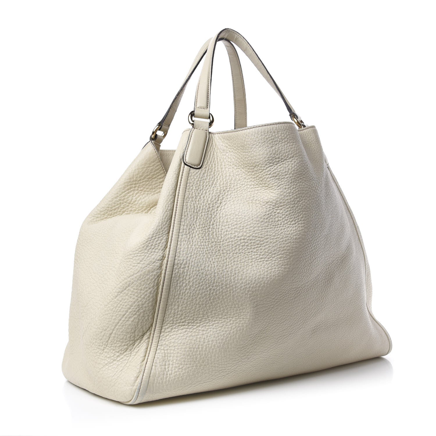 Gucci Pebbled Calfskin Large Soho Shoulder Bag Off White 3 of 15