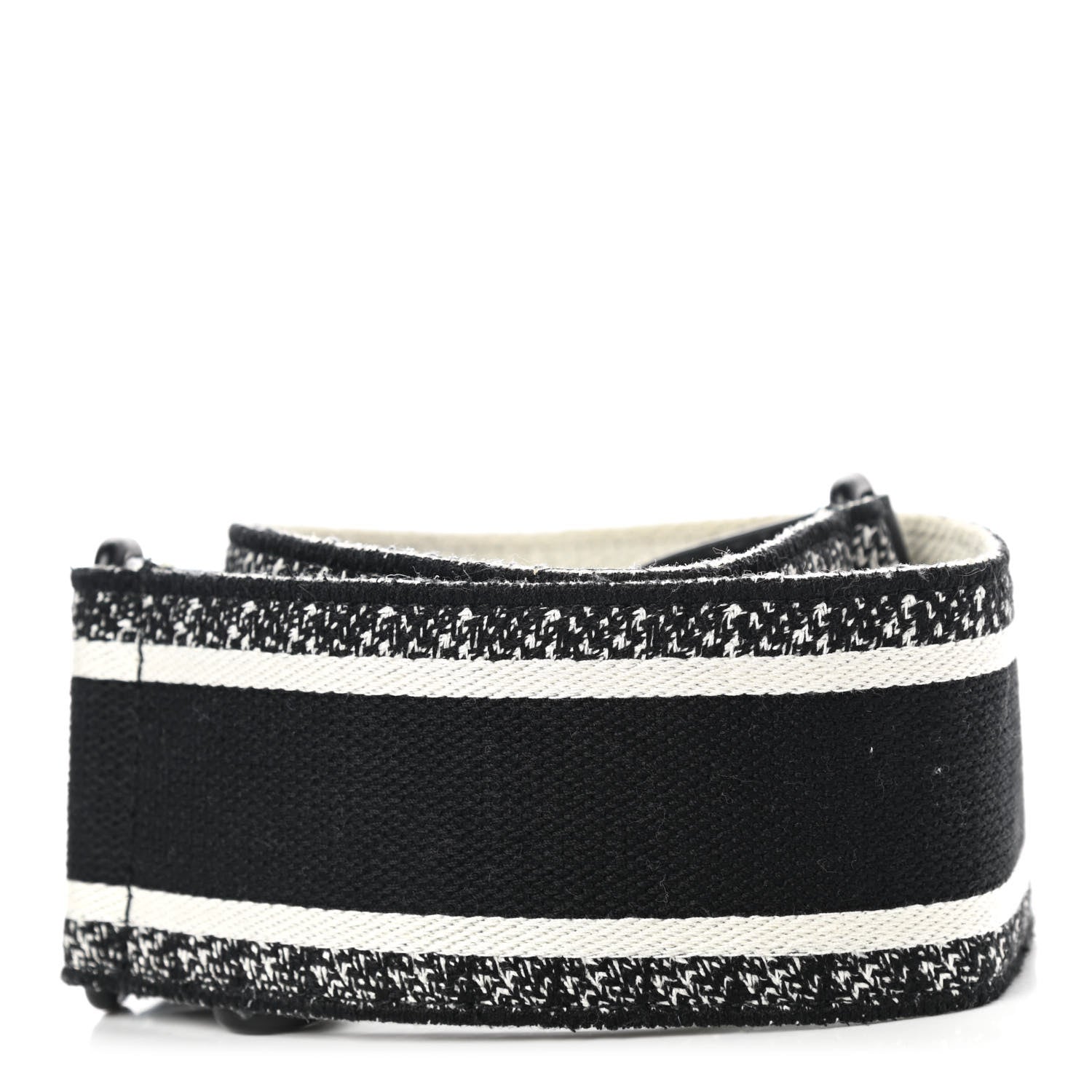Christian Dior Canvas Embroidered Shoulder Strap Black Ultramatte 2 of 5