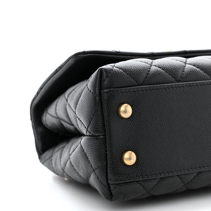 Chanel Caviar Lizard Quilted Mini Coco Handle Flap Black 9 of 10