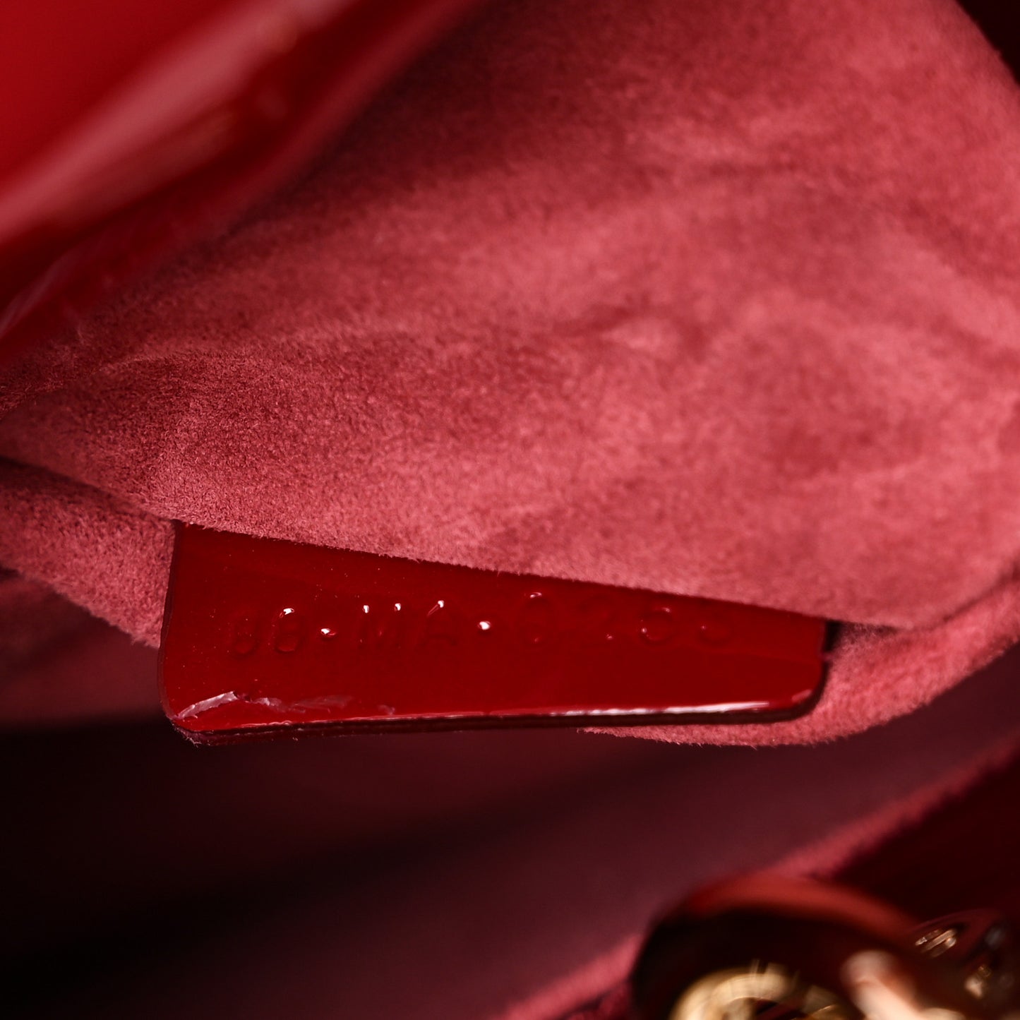 Patent Cannage Small Lady Dior Cherry Red
