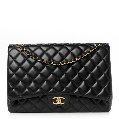 Chanel Lambskin Quilted Maxi Double Flap Black 1 of 10
