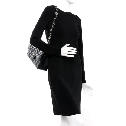FASHIONPHILE CHANELCaviarQuiltedJumboDoubleFlapBlack 3 of 9