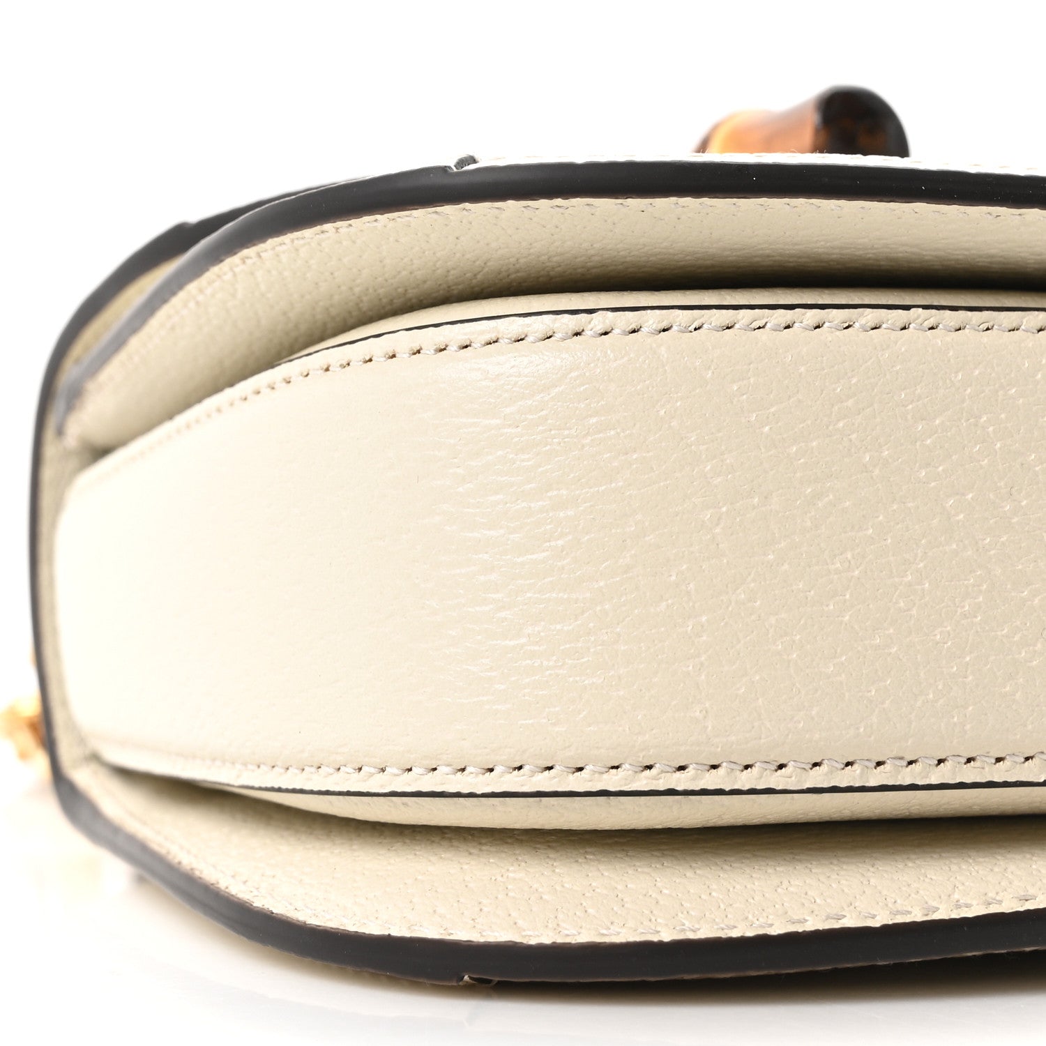 Gucci Monogram Jumbo GG Textured Dollar Calfskin Web Mini Bamboo 1947 Top Handle Bag Off White 14 of 17