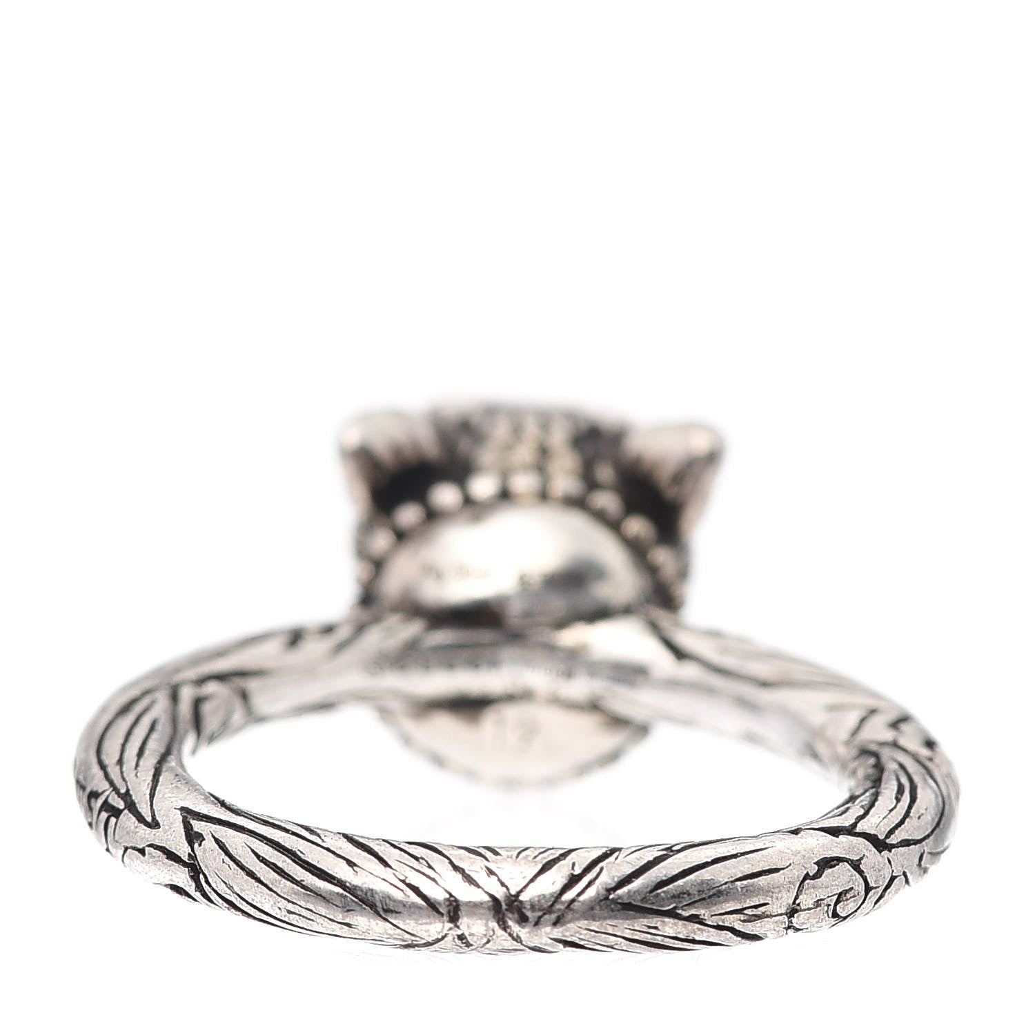 Gucci Sterling Silver Anger Forest Wolf Head Ring 59 8.75 5 of 6