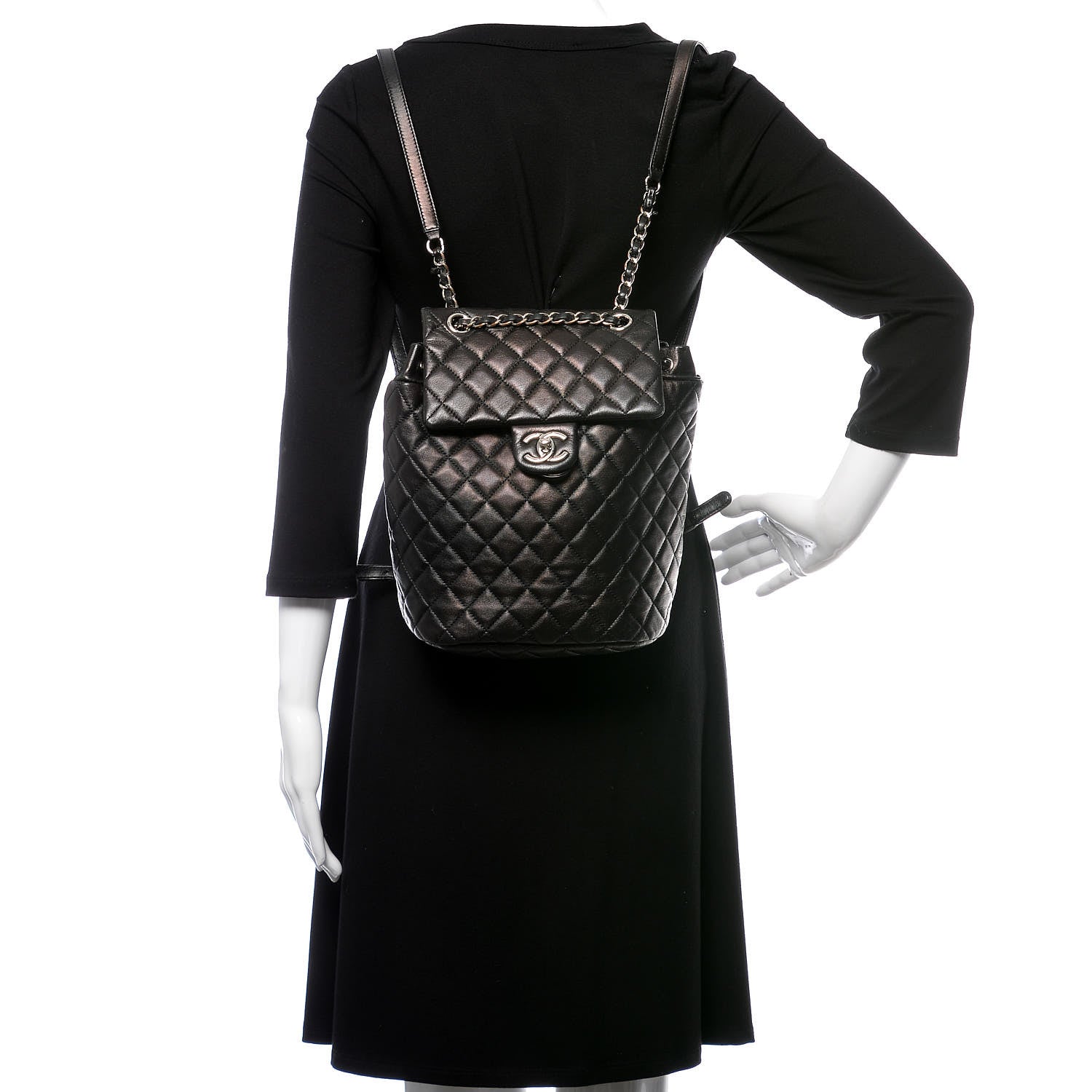 Chanel Calfskin Quilted Small Urban Spirit Backpack Black 2 of 10