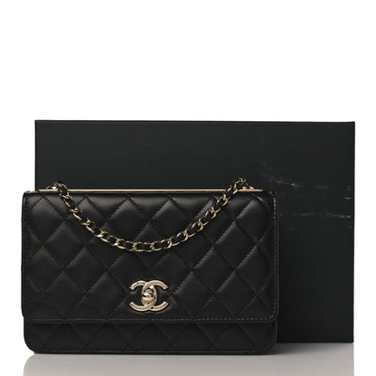 Chanel Lambskin Quilted Trendy CC Wallet On Chain WOC Black 20 of 23