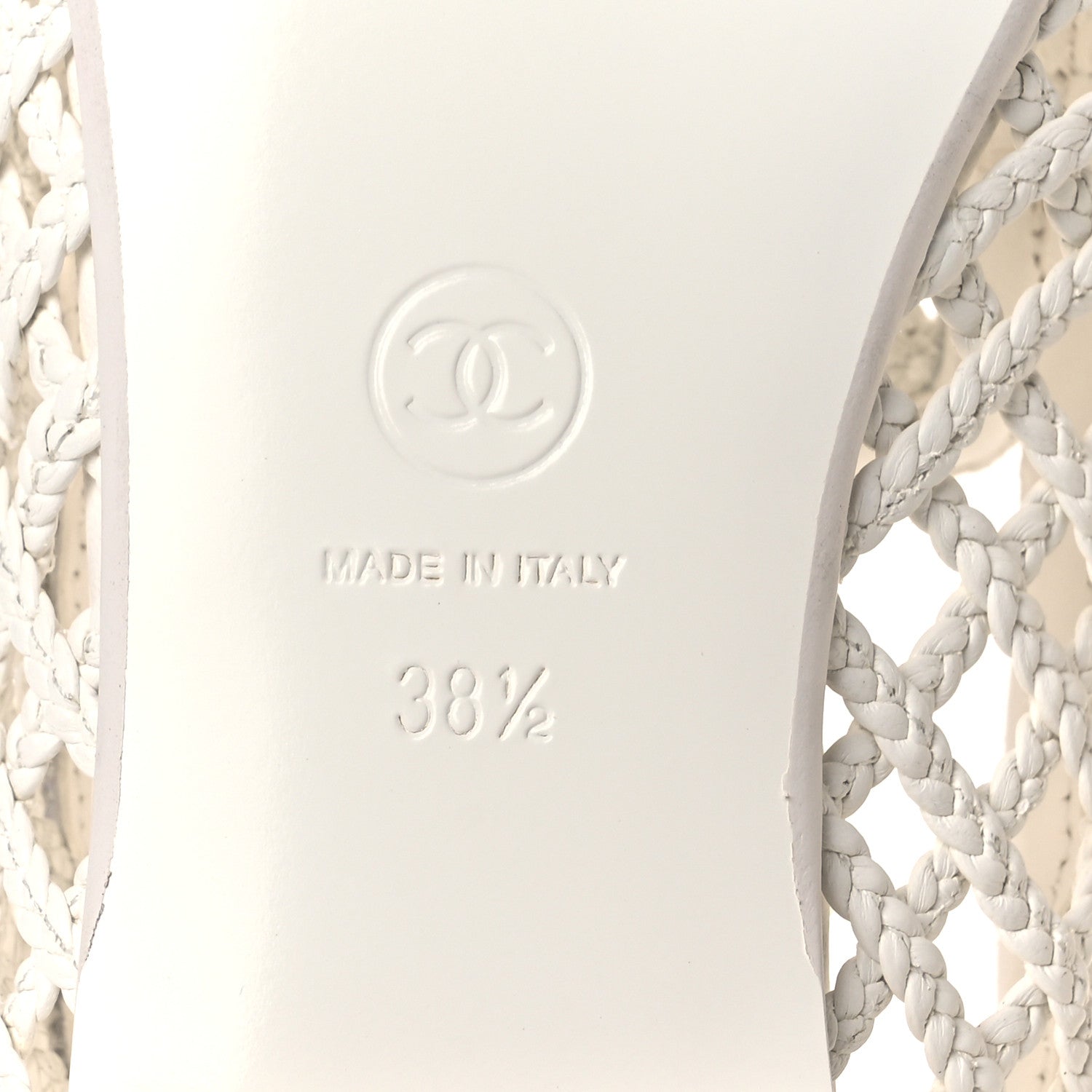 Chanel Braided Lambskin Mule Sandals 38.5 White 8 of 10