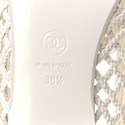 Chanel Braided Lambskin Mule Sandals 38.5 White 8 of 10