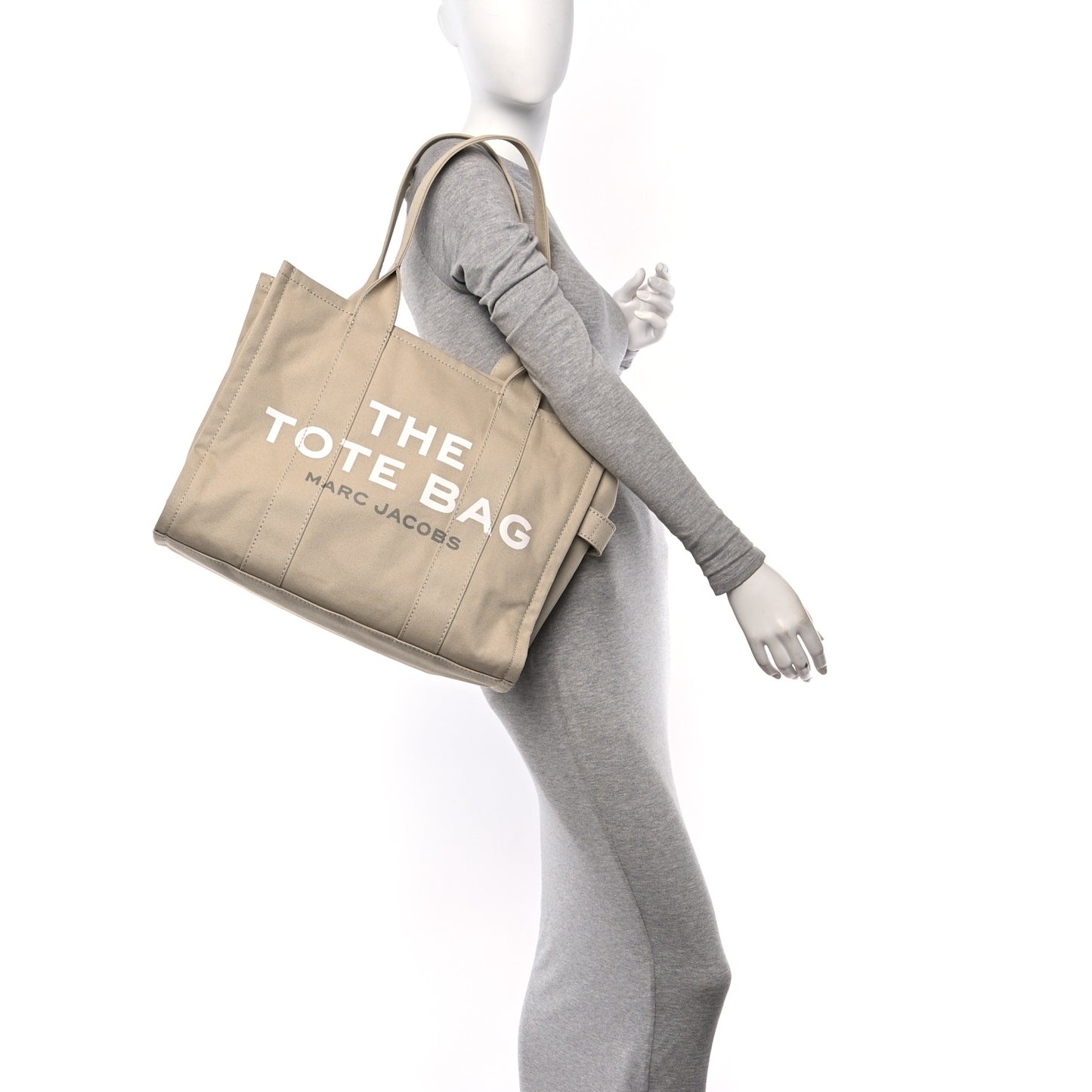 Cotton Canvas Large The Tote Bag Beige