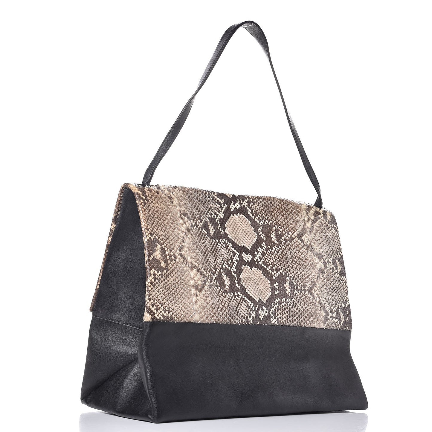 Python Smooth Calfskin All Soft Shoulder Bag Natural