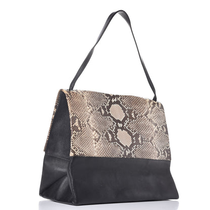 Celine Python Smooth Calfskin All Soft Shoulder Bag Natural 3 of 8