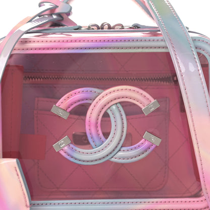 Chanel PVC Patent Calfskin Patent Lambskin Small CC Vanity Case Pink 8 of 11