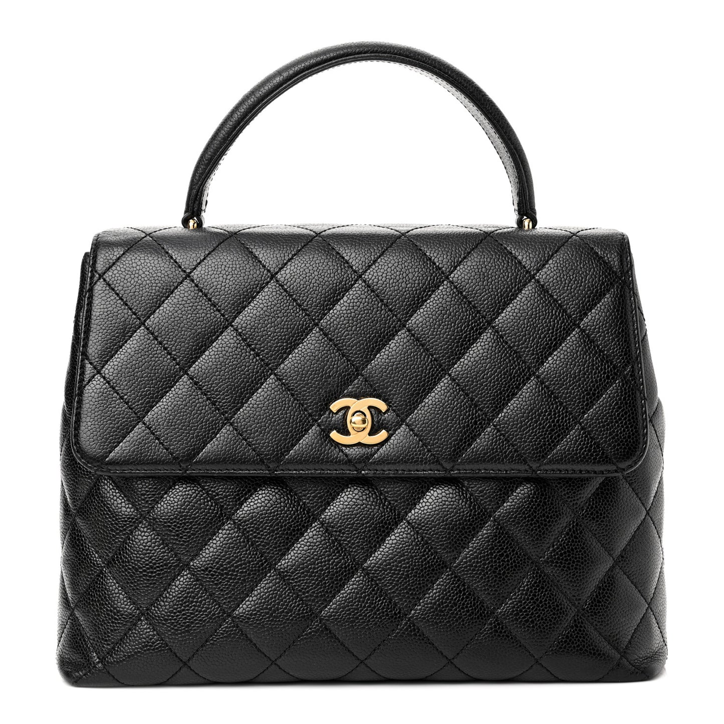 Caviar Quilted Jumbo Kelly Flap Black