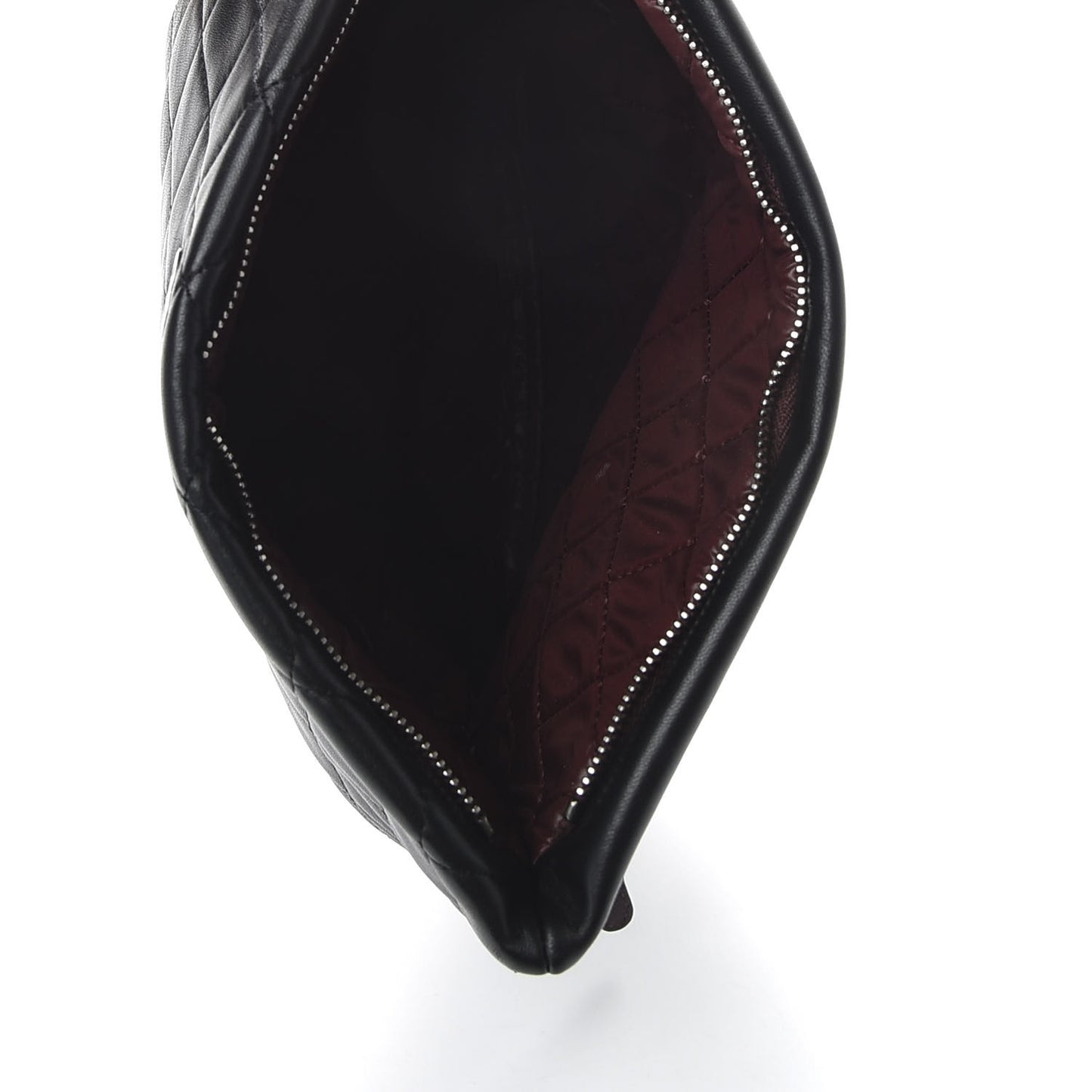 Lambskin Quilted CC Beauty Clutch Black